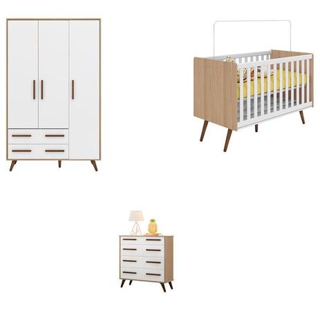 Quarto Infantil Retrô 3 Portas Carvalho/Branco - Qmovi é boa?