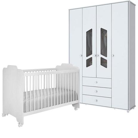 Quarto Infantil Roupeiro Bambole e Berço Ternura Branco - Móveis Henn/Peternella Móveis Menor preço em Quarto Infantil Roupeiro Bambole e Berço Ternura Branco - Móveis Henn/Peternella Móveis