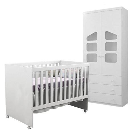 Quarto Infantil Roupeiro Eloisa e Berço Gabi Branco Brilho - Phoenix Baby/Carolina Móveis Menor preço em Quarto Infantil Roupeiro Eloisa e Berço Gabi Branco Brilho - Phoenix Baby/Carolina Móveis