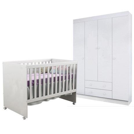 Quarto Infantil Roupeiro Helena e Berço Gabi Branco Brilho - Phoenix Baby/Carolina Móveis Menor preço em Quarto Infantil Roupeiro Helena e Berço Gabi Branco Brilho - Phoenix Baby/Carolina Móveis