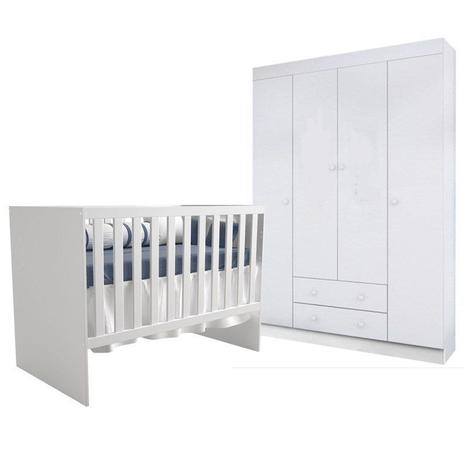Quarto Infantil Roupeiro Helena e Berço Multifuncional Flora Branco - Phoenix Baby/Carolina Móveis Menor preço em Quarto Infantil Roupeiro Helena e Berço Multifuncional Flora Branco - Phoenix Baby/Carolina Móveis