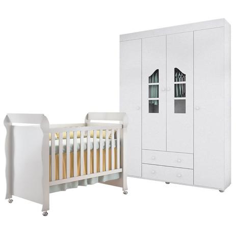 Quarto Infantil Roupeiro Isabele e Berço Mirelle Branco Brilho - Phoenix Baby/Carolina Móveis Menor preço em Quarto Infantil Roupeiro Isabele e Berço Mirelle Branco Brilho - Phoenix Baby/Carolina Móveis