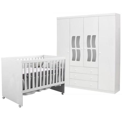 Quarto Infantil Roupeiro Leticia e Berço Gabi Branco Brilho - Phoenix Baby/Carolina Móveis Menor preço em Quarto Infantil Roupeiro Leticia e Berço Gabi Branco Brilho - Phoenix Baby/Carolina Móveis