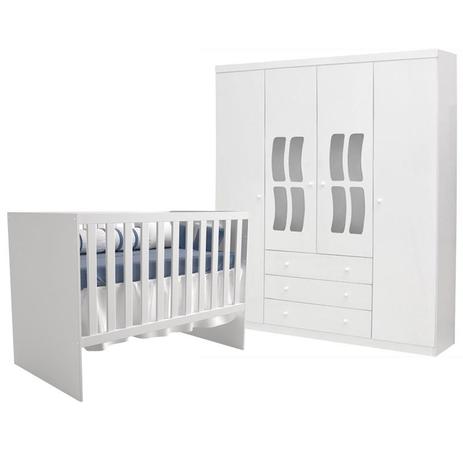 Quarto Infantil Roupeiro Leticia e Berço Multifuncional Flora Branco - Phoenix Baby/Carolina Móveis Menor preço em Quarto Infantil Roupeiro Leticia e Berço Multifuncional Flora Branco - Phoenix Baby/Carolina Móveis