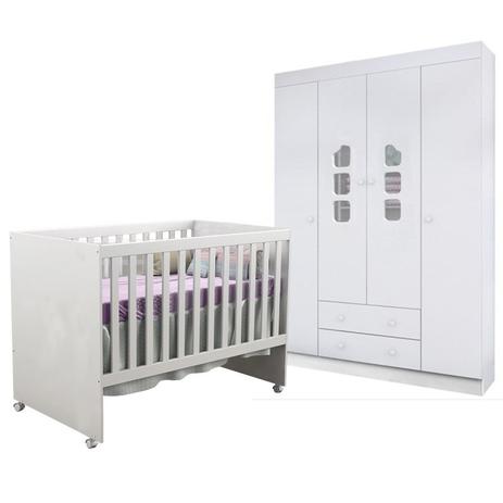 Quarto Infantil Roupeiro Livia e Berço Gabi Branco Brilho - Phoenix Baby/Carolina Móveis Menor preço em Quarto Infantil Roupeiro Livia e Berço Gabi Branco Brilho - Phoenix Baby/Carolina Móveis