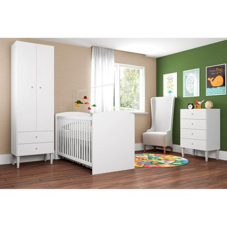 Quarto Infantil Unissex Completo Aconchego Branco - Art in móveis Menor preço em Quarto Infantil Unissex Completo Aconchego Branco - Art in móveis