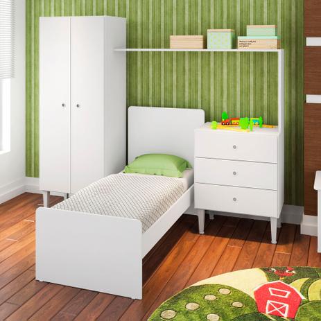 Quarto Infantil Unissex Completo Compacto Branco - Art in móveis Menor preço em Quarto Infantil Unissex Completo Compacto Branco - Art in móveis