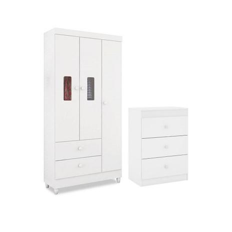 Quarto Infantil Vitória e Cômoda Ternura Branco - Peternella Menor preço em Quarto Infantil Vitória e Cômoda Ternura Branco - Peternella