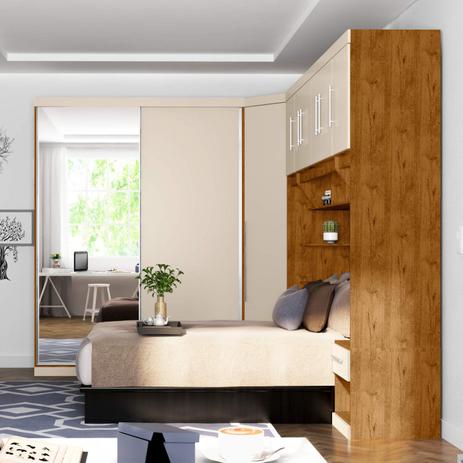 Quarto Modulado Aurora Siena Moveis Nature/Off White - Robel Menor preço em Quarto Modulado Aurora Siena Moveis Nature/Off White - Robel