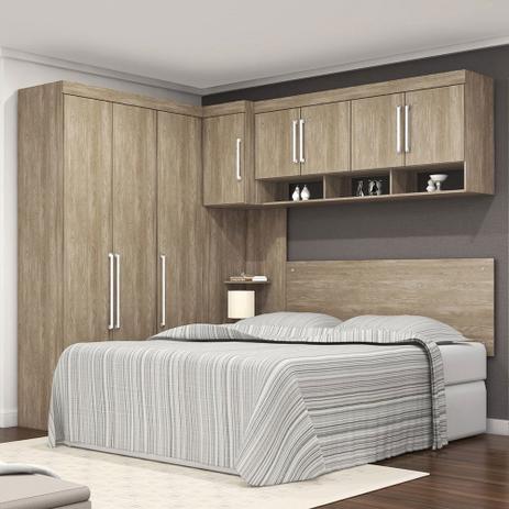 Quarto Modulado Casal Módena 5 Peças Composição 3 Demóbile Menor preço em Quarto Modulado Casal Módena 5 Peças Composição 3 Demóbile