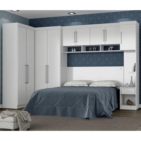 Quarto Modulado Casal Módena 6 Pçs Comp 6 Branco - Demóbile Menor preço em Quarto Modulado Casal Módena 6 Pçs Comp 6 Branco - Demóbile
