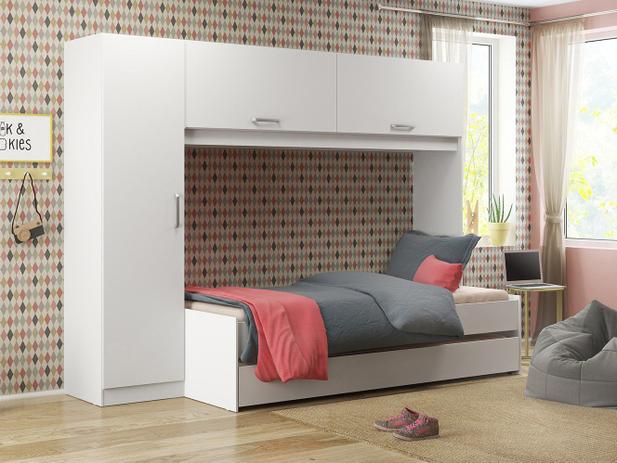 Quarto Modulado Solteiro Multimóveis - Essencialle 2691 Branco Premium Menor preço em Quarto Modulado Solteiro Multimóveis - Essencialle 2691 Branco Premium