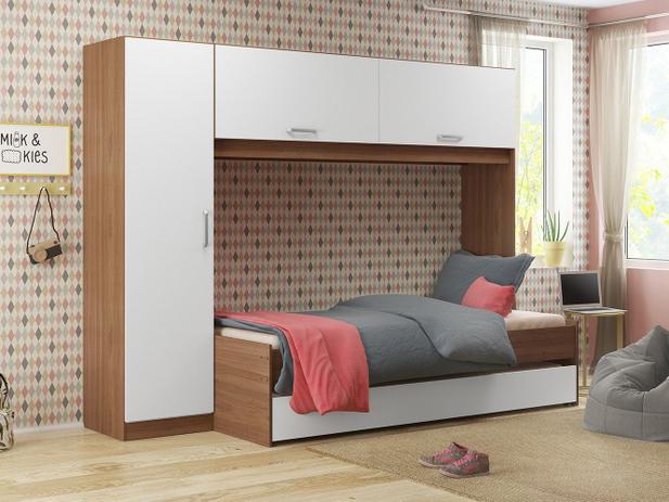 Quarto Modulado Solteiro Multimóveis Essencialle - 2691 Carvalho Avelã e Branco Premium Menor preço em Quarto Modulado Solteiro Multimóveis Essencialle - 2691 Carvalho Avelã e Branco Premium