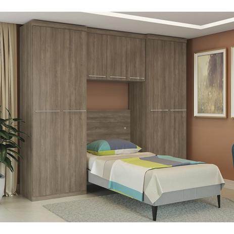 Quarto Solteiro 04 Peças Modulado Smart Nogal CB433 Kappesberg Menor preço em Quarto Solteiro 04 Peças Modulado Smart Nogal CB433 Kappesberg