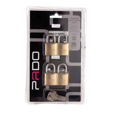Quatro cadeados com a mesma chave pado 25 mm - Paris Menor preço em Quatro cadeados com a mesma chave pado 25 mm - Paris