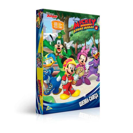 Quebra Cabeça 100 Peças Mickey Aventuras Sobre Rodas Toyster Menor preço em Quebra Cabeça 100 Peças Mickey Aventuras Sobre Rodas Toyster