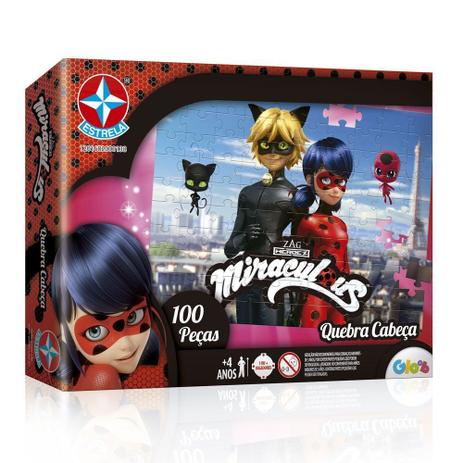 Quebra Cabeca 100 Peças Miraculous Ladybug Estrela Menor preço em Quebra Cabeca 100 Peças Miraculous Ladybug Estrela