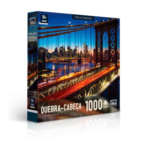 Quebra Cabeça 1000 Peças Ponte de Manhattan Toyster Menor preço em Quebra Cabeça 1000 Peças Ponte de Manhattan Toyster