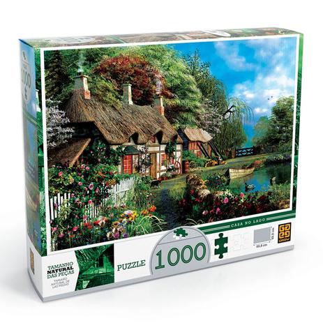 Quebra Cabeça 1000 Peças Puzzle Casa no Lago Grow Menor preço em Quebra Cabeça 1000 Peças Puzzle Casa no Lago Grow