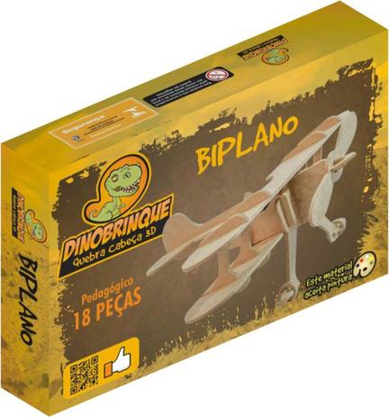Quebra Cabeça 3D Avião Biplano 18 Peças em MDF - Dinobrinque Menor preço em Quebra Cabeça 3D Avião Biplano 18 Peças em MDF - Dinobrinque