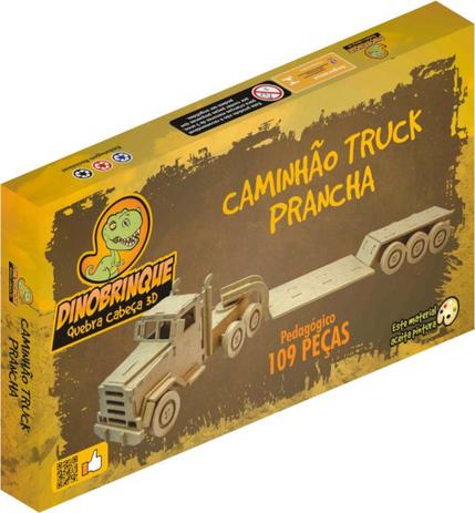 Quebra Cabeça 3D Caminhão Prancha 109 Peças em MDF - Dinobrinque Menor preço em Quebra Cabeça 3D Caminhão Prancha 109 Peças em MDF - Dinobrinque