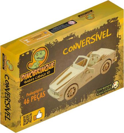 Quebra Cabeça 3D Carro Conversível 46 Peças em MDF - Dinobrinque Menor preço em Quebra Cabeça 3D Carro Conversível 46 Peças em MDF - Dinobrinque