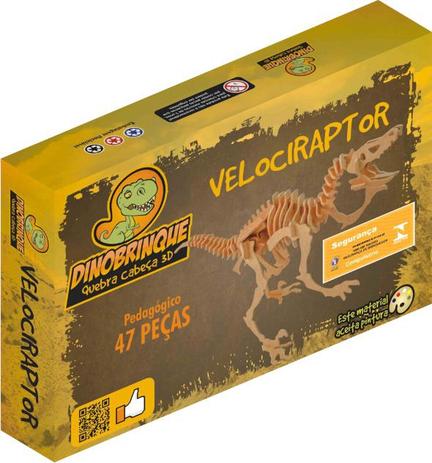 Quebra Cabeça 3D Dinossauro Velociraptor 47 Peças em MDF - Dinobrinque Menor preço em Quebra Cabeça 3D Dinossauro Velociraptor 47 Peças em MDF - Dinobrinque