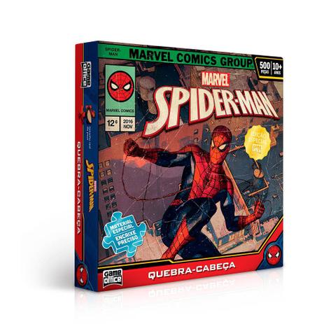 Quebra Cabeça 500 Peças Homem Aranha Game Office Toyster Menor preço em Quebra Cabeça 500 Peças Homem Aranha Game Office Toyster