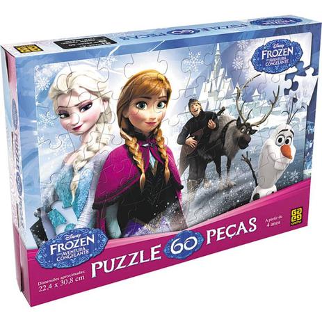 Quebra-Cabeça 60 peças Frozen - Grow 02972 Menor preço em Quebra-Cabeça 60 peças Frozen - Grow 02972