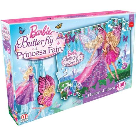 Quebra-cabeça Barbie Butterfly e a Princesa Fairy 100 peças - Mattel Menor preço em Quebra-cabeça Barbie Butterfly e a Princesa Fairy 100 peças - Mattel