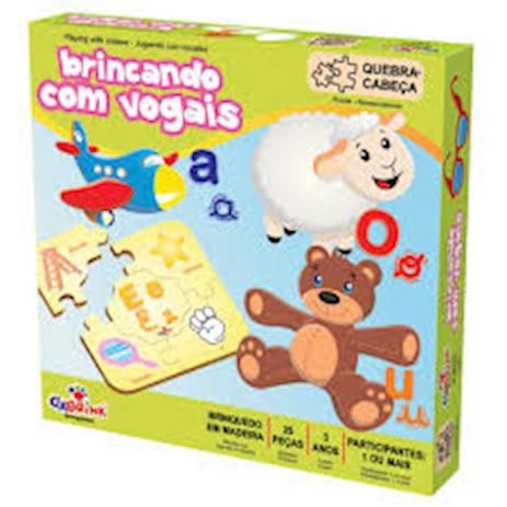 Quebra Cabeca Brincando Com As Vogais 25 Pcs Cia Brink - Ciabrink Menor preço em Quebra Cabeca Brincando Com As Vogais 25 Pcs Cia Brink - Ciabrink