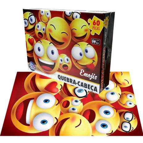 QUEBRA-CABECA Cartonado Emojis 60 Pecas - Pais e filhos Menor preço em QUEBRA-CABECA Cartonado Emojis 60 Pecas - Pais e filhos