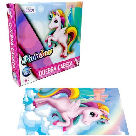 QUEBRA-CABECA Cartonado Unicornio Rainbow 150 Pecas - Pais e filhos Menor preço em QUEBRA-CABECA Cartonado Unicornio Rainbow 150 Pecas - Pais e filhos
