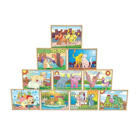 Quebra Cabeça Casal Kit Com 10 Em Mdf - Carlu Menor preço em Quebra Cabeça Casal Kit Com 10 Em Mdf - Carlu