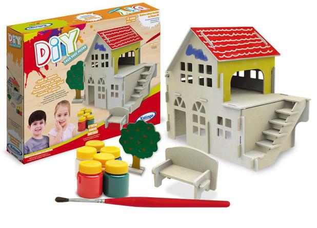 Quebra-cabeça Casinha Para Pintura 3D - 28 Peças - Xalingo Menor preço em Quebra-cabeça Casinha Para Pintura 3D - 28 Peças - Xalingo