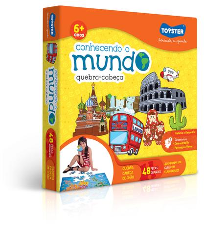 Quebra-cabeça conhecendo o mundo - Toyster Menor preço em Quebra-cabeça conhecendo o mundo - Toyster