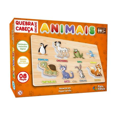 Quebra Cabeça de Encaixe Animais Pais e Filhos 10781 Menor preço em Quebra Cabeça de Encaixe Animais Pais e Filhos 10781