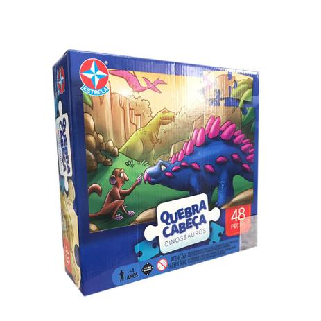 Quebra-Cabeça Grande Dinossauro 48 Peças - Estrela Menor preço em Quebra-Cabeça Grande Dinossauro 48 Peças - Estrela