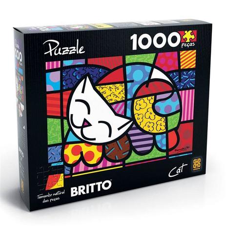 Quebra Cabeça Grow Romero Brito Cat 1000 Peças - 03264 Menor preço em Quebra Cabeça Grow Romero Brito Cat 1000 Peças - 03264