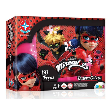 Quebra cabeca ladybug 60 pcs - Estrela Menor preço em Quebra cabeca ladybug 60 pcs - Estrela