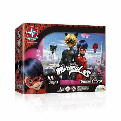 Quebra-cabeça Ladybug Miraculous 100 Peças - Estrela Menor preço em Quebra-cabeça Ladybug Miraculous 100 Peças - Estrela