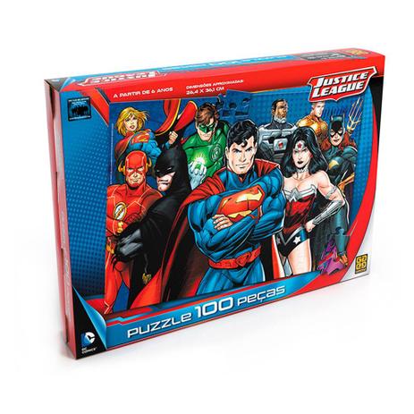 Quebra Cabeça Liga da Justiça DC Comics 100 Peças Grow Menor preço em Quebra Cabeça Liga da Justiça DC Comics 100 Peças Grow