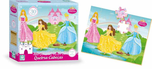 Quebra-Cabeça Madeira Princesas Era uma vez 30 Peças - Nig Menor preço em Quebra-Cabeça Madeira Princesas Era uma vez 30 Peças - Nig