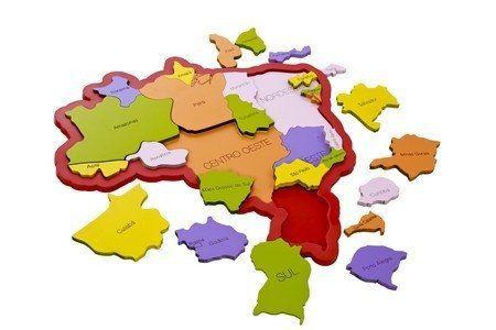 Quebra-Cabeça Mapa do Brasil - Regiões e Estados - Newart Menor preço em Quebra-Cabeça Mapa do Brasil - Regiões e Estados - Newart