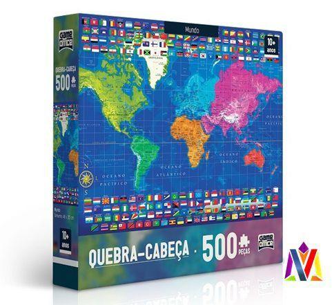 Quebra Cabeça Mapas Mundo 500 Peças - Game office Menor preço em Quebra Cabeça Mapas Mundo 500 Peças - Game office