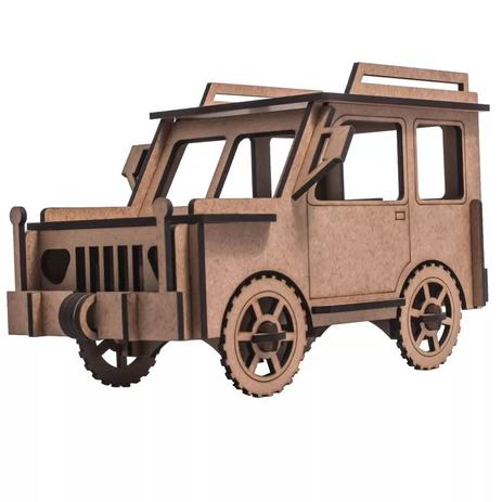 Quebra-cabeça MDF 3D Carro Jeep Pasiani Menor preço em Quebra-cabeça MDF 3D Carro Jeep Pasiani
