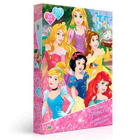 Quebra-Cabeça Metalizado - Disney - Princesas - 100 Peças - Toyster Menor preço em Quebra-Cabeça Metalizado - Disney - Princesas - 100 Peças - Toyster