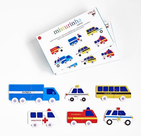 Quebra-cabeça misturinha carros - Uêba! Menor preço em Quebra-cabeça misturinha carros - Uêba!