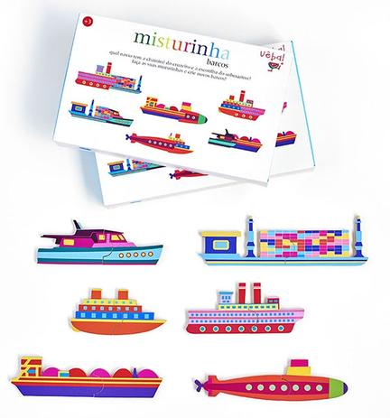 Quebra-cabeça misturinha navios - Uêba! Menor preço em Quebra-cabeça misturinha navios - Uêba!