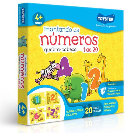 Quebra-Cabeça - Montando os Números do 1 ao 20 - 20 Peças - Toyster Menor preço em Quebra-Cabeça - Montando os Números do 1 ao 20 - 20 Peças - Toyster